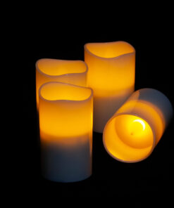 Amber Rechargeable led pillar tea light candle from Candles Recharge