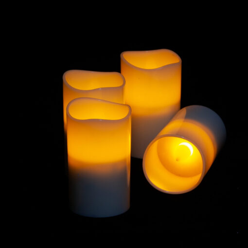 Amber Rechargeable led pillar tea light candle from Candles Recharge