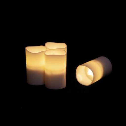 Warm White Rechargeable led pillar tea light candle from Candles Recharge