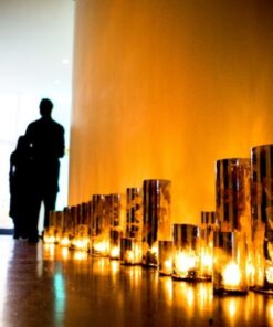 At your wedding or next event or function why not try lining the floor with battery tea light candles in candle holders of various heights.