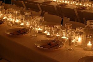 Decor Idea for battery operated tea light candles using mason jars